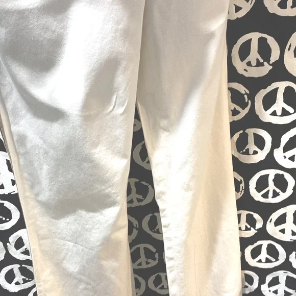 THEORY WHITE WIDE HEM COTTON/LYCRA PANTS SZ 4